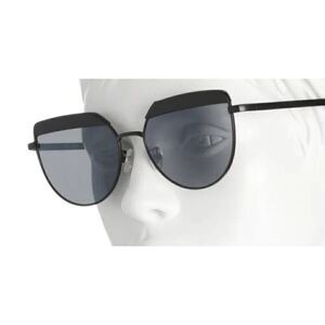 SMNY Steve Madden Cat Eyed Matte Block Browline Sunglasses Black NEW W/Dust Bag